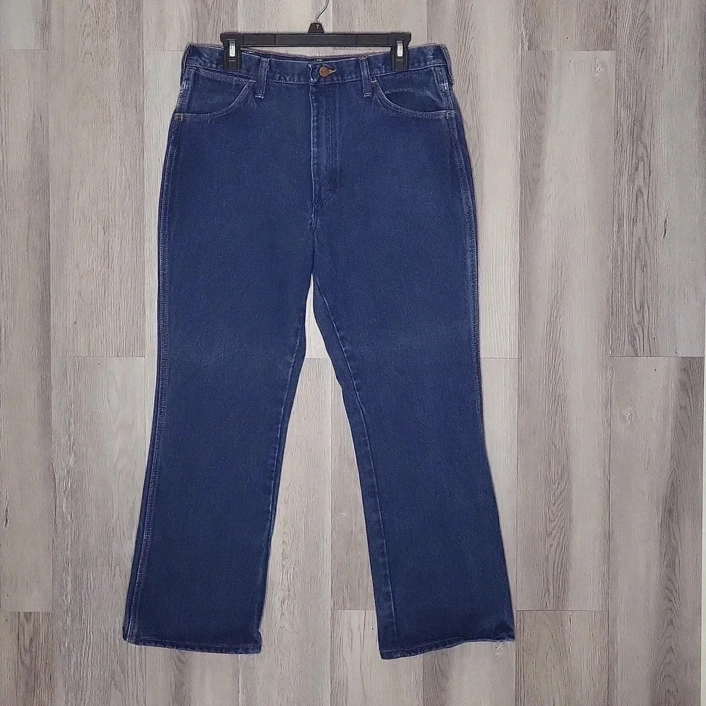 Vintage‎ 80s Wrangler 945NAV Jeans 36x29 Made In USA Denim Cowboy Cut Bootcut
